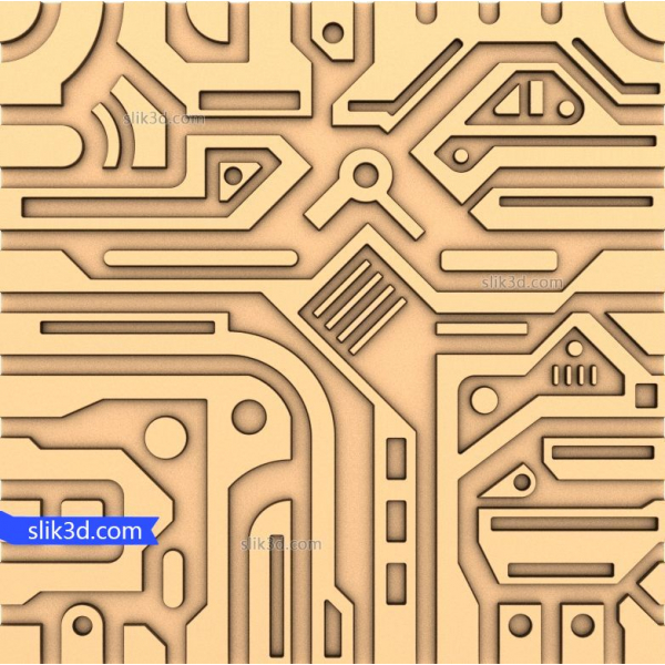 Circuito geometrico: modello moderno in rilievo 3D