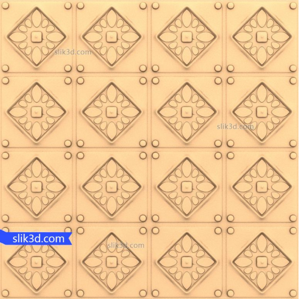 Geometrisk Blossom Panel 3D STL Model til CNC Geometrisk Blossom Panel 3D STL Model til CNC