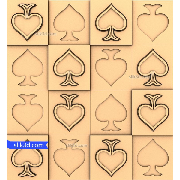 Classic Spade Wall Panel 3D Model for CNC Classic Spade Wall Panel 3D Model for CNC