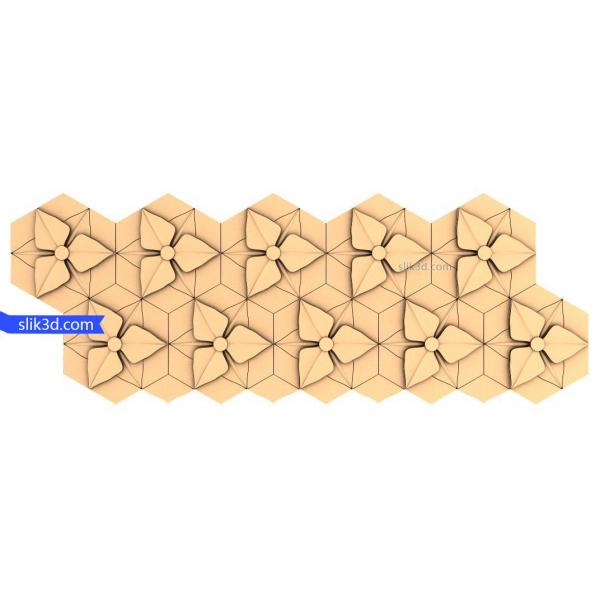 Geometrisches Blütenpanel 3D STL-Modell Geometrisches Blütenpanel 3D STL-Modell