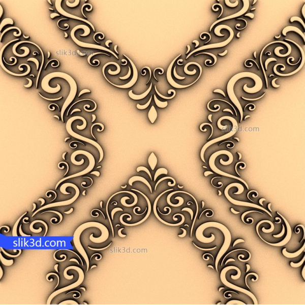 Floral Elegance Dekorativ Panel 3D STL Model Floral Elegance Dekorativ Panel 3D STL Model