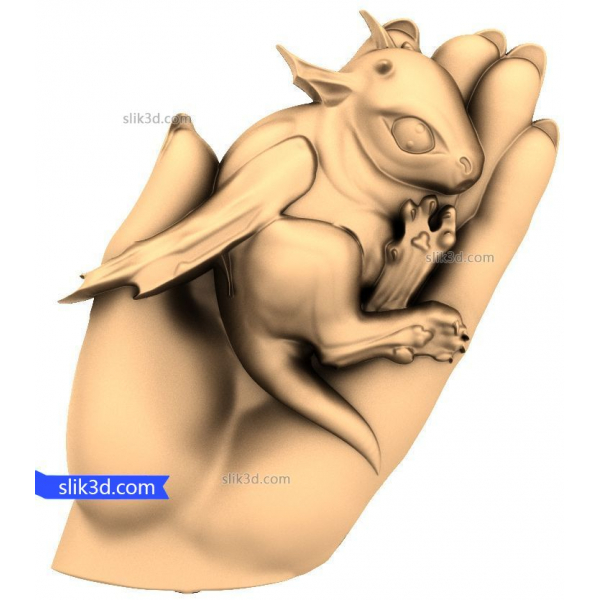 Dragon Companion in Hand 3D STL Model