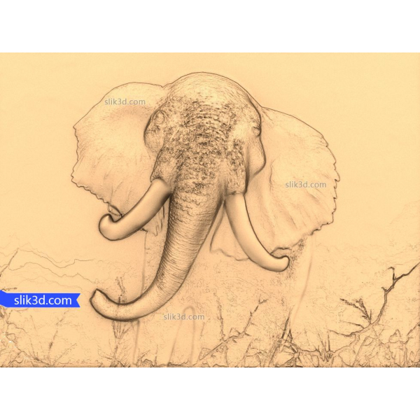 Majestic Elephant Relief 3D STL 모델 Majestic Elephant Relief 3D STL 모델