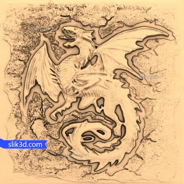 Dragon's Majesty Panel - 3D STL Model for CNC Dragon's Majesty Panel - 3D STL Model for CNC