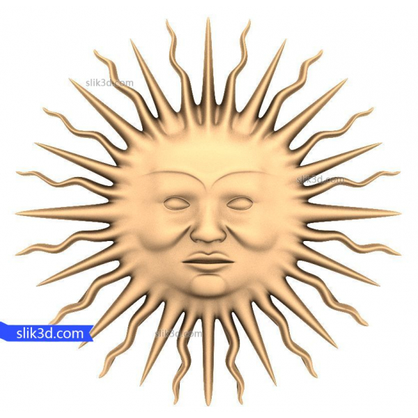 Strahlendes Sonnengesicht 3D-Modell für CNC und 3D-Druck Strahlendes Sonnengesicht 3D-Modell für CNC und 3D-Druck