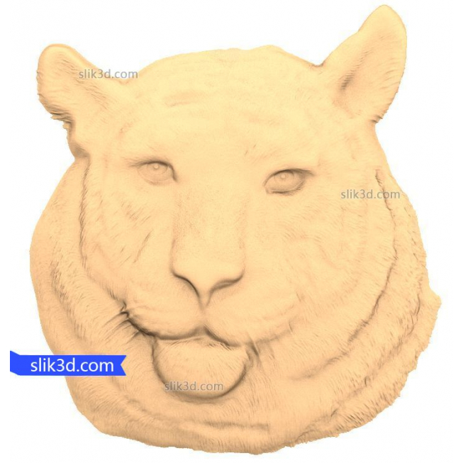 Character "Tiger Head #3" | STL - 3D model for CNC