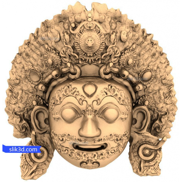 3D CNC model Divine Guardian Mask 3D CNC model Divine Guardian Mask