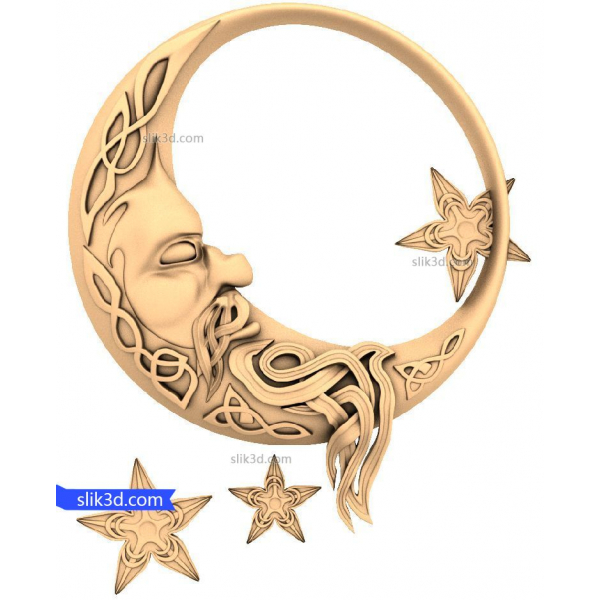 Celestial Crescent 3D STL-model til CNC Celestial Crescent 3D STL-model til CNC