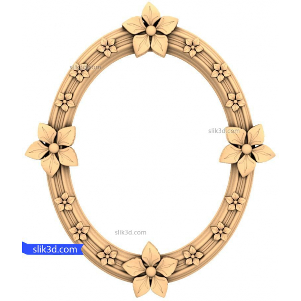Floral Elegance Frame 3D STL Model for CNC Floral Elegance Frame 3D STL Model for CNC
