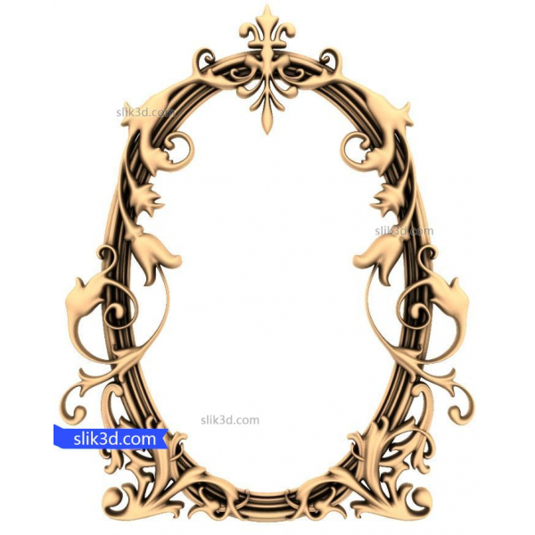 CNC نقش و نگار کے لیے Elysian Ornament Frame 3D STL ماڈل