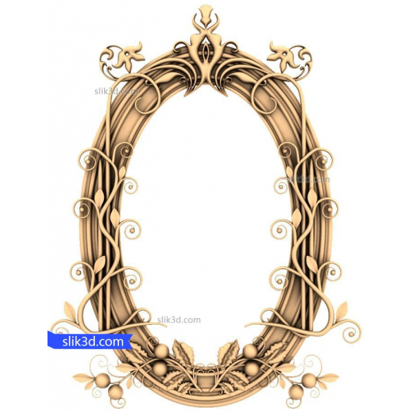 Cornice floreale Elegance 3D STL modello per CNC Cornice floreale Elegance 3D STL modello per CNC