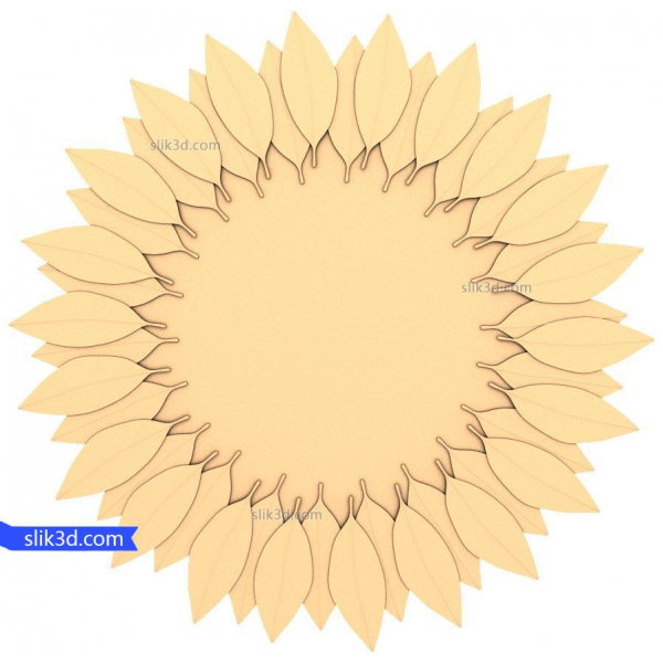 برگ Sunburst تزئینی پانل 3D STL مدل