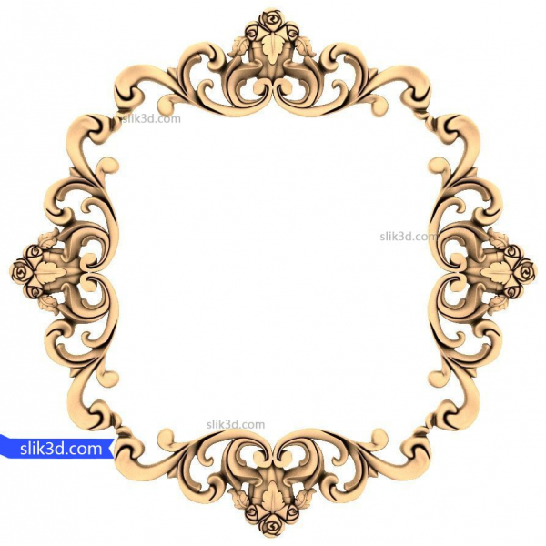 Baroque Elegance Frame 3D STL Model for CNC Projects