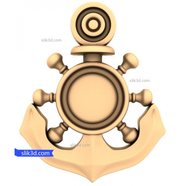 Nautical Emblem 3D STL Model til CNC Nautical Emblem 3D STL Model til CNC