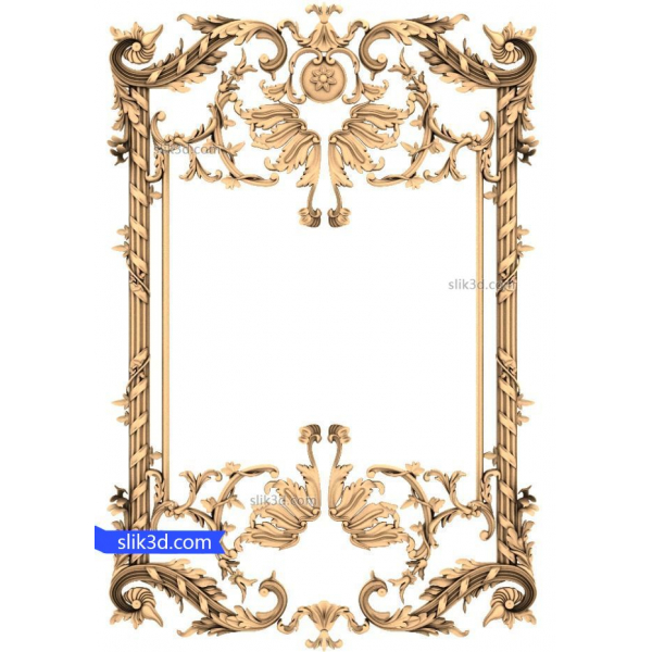 Regal Baroque Frame 3D STL Model for CNC