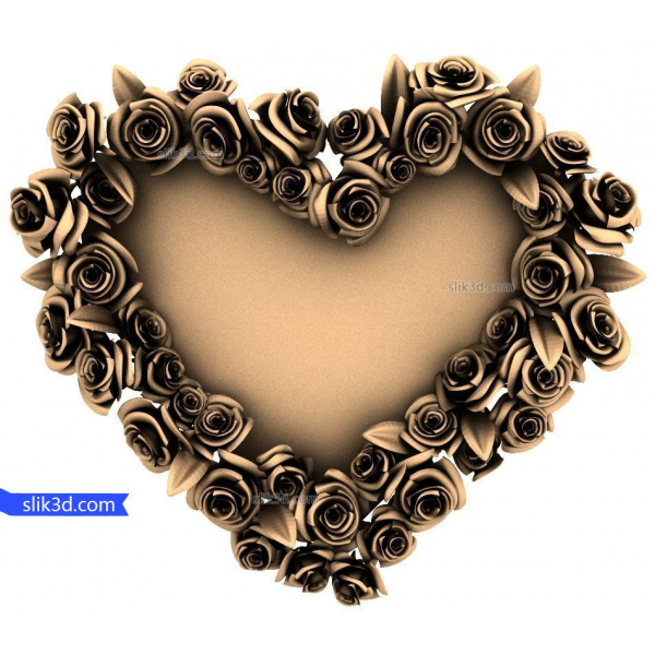 Heart of Roses 3D STL-model til CNC-routere Heart of Roses 3D STL-model til CNC-routere