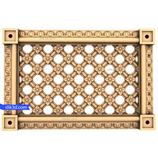 Ornate Lattice Panel STL Model for CNC Ornate Lattice Panel STL Model for CNC
