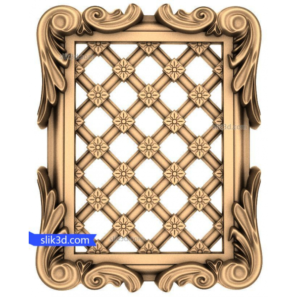 Ornate Lattice Frame 3D STL Model for CNC Router