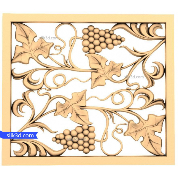 Vine Elegance Decorative 3D STL Model for CNC Router Vine Elegance Decorative 3D STL Model for CNC Router