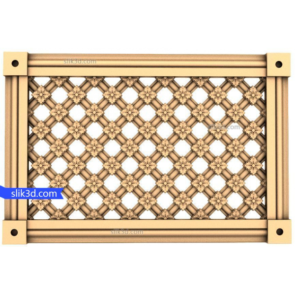 Çiçekli Kafes Panel 3D STL Modeli