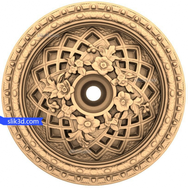 Floral Harmony Medallion 3D STL Modell für CNC und 3D Druck Floral Harmony Medallion 3D STL Modell für CNC und 3D Druck