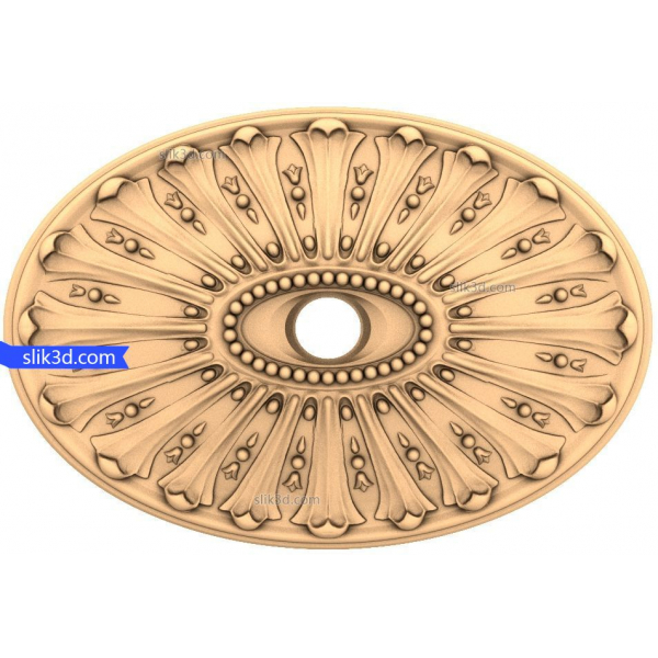 Radiant Oval Rosette 3D STL Model til CNC