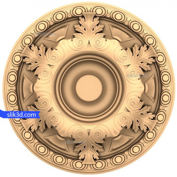 Floral Harmony Rosette 3D STL mudel CNC-ks ja printimiseks Floral Harmony Rosette 3D STL mudel CNC-ks ja printimiseks