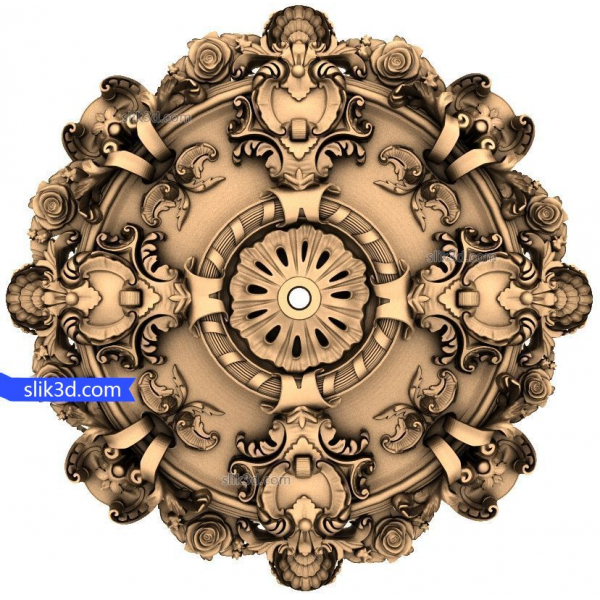 ሮኮኮ የአበባ ሜዳሊያ - 3D STL ሞዴል ለ CNC መቅረጽ ሮኮኮ የአበባ ሜዳሊያ - 3D STL ሞዴል ለ CNC መቅረጽ