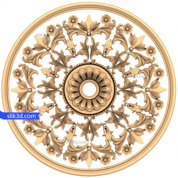 Medailon květinové harmonie 3D model STL