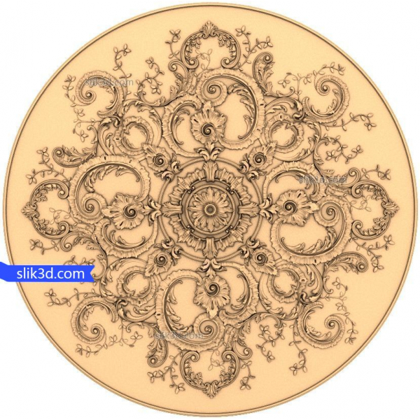 Zdobený květinový 3D STL model pro CNC router Zdobený květinový 3D STL model pro CNC router