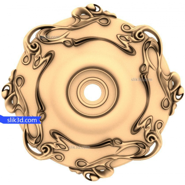 แบบจำลอง 3D STL ของ Ornate Whirl Rosette สำหรับ CNC