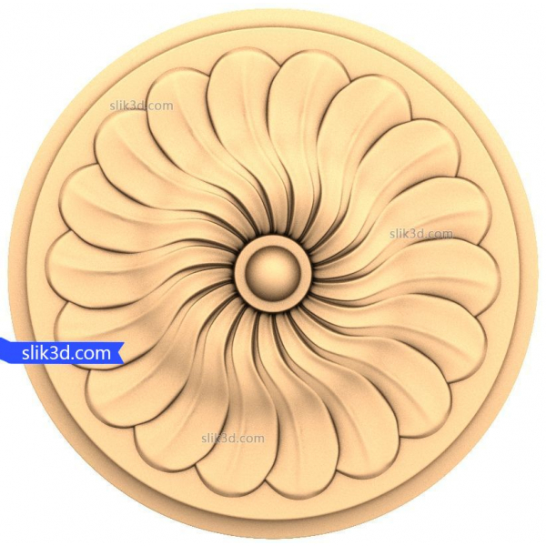 Radiant Blossom Rosette 3D STL model pro CNC