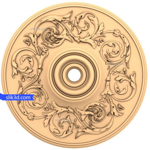 Renæssance Rosette 3D STL Model til CNC
