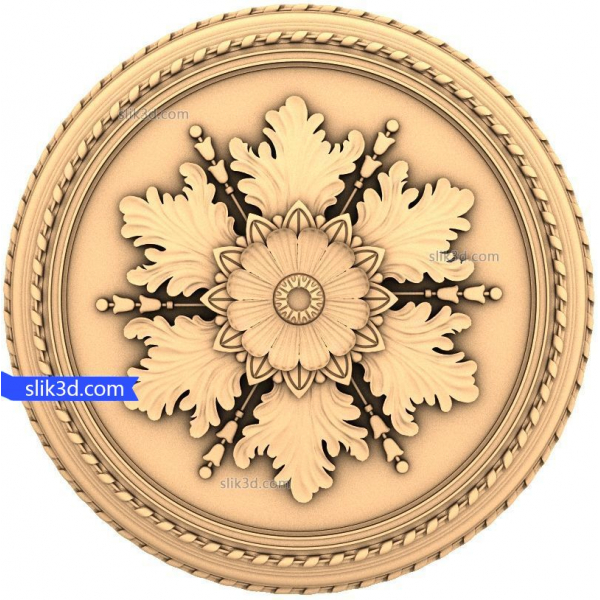 Floral Medallion Grandeur - 3D STL til CNC og træbearbejdning Floral Medallion Grandeur - 3D STL til CNC og træbearbejdning