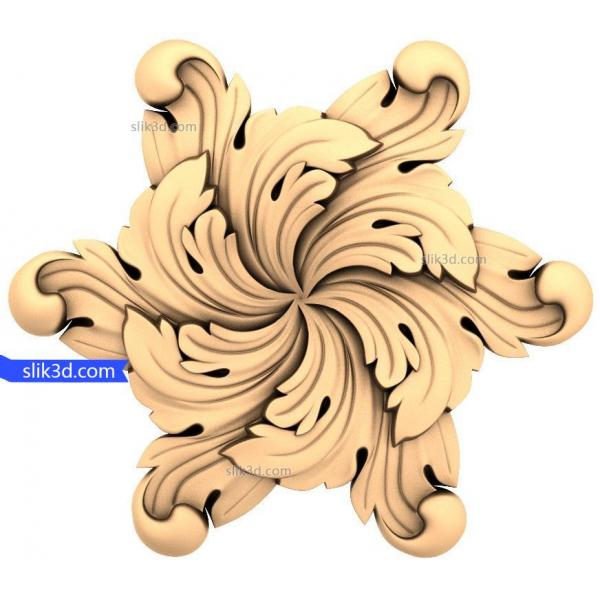 Swirling Acanthus Floral - 3D-model til CNC- og 3D-print