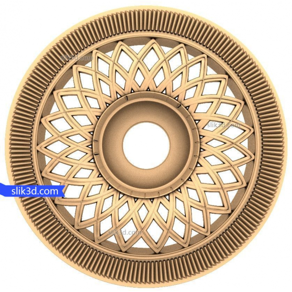 Radiant Sunflower Rosette 3D STL líkan fyrir CNC Radiant Sunflower Rosette 3D STL líkan fyrir CNC