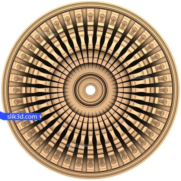 Modello STL 3D di rosetta circolare maestosa per lavorazione del legno CNC Modello STL 3D di rosetta circolare maestosa per lavorazione del legno CNC