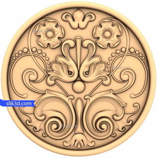 CNC용 장식 꽃 메달리온 3D STL 모델 CNC용 장식 꽃 메달리온 3D STL 모델