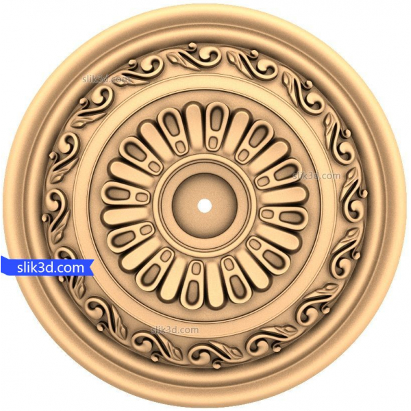 Vynikající 3D model okrasné rozety Flourish pro CNC směrování Vynikající 3D model okrasné rozety Flourish pro CNC směrování