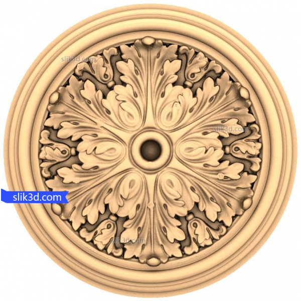 Floral Elegance Medallion 3D STL-model til CNC-routere Floral Elegance Medallion 3D STL-model til CNC-routere