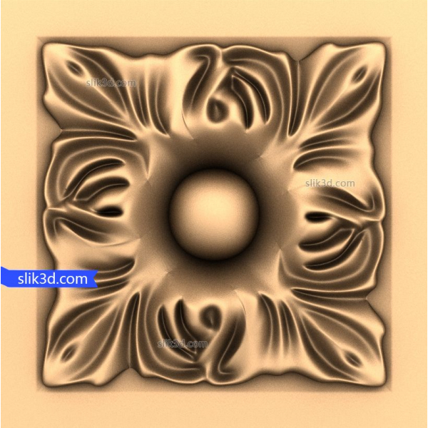 Floral Elegance Relief 3D STL Model til CNC Floral Elegance Relief 3D STL Model til CNC