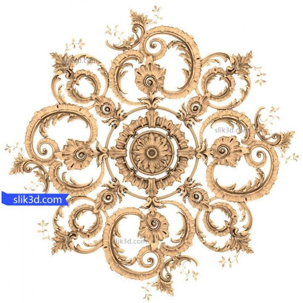 Modello STL 3D Rococo Elegance per lavorazione del legno CNC Modello STL 3D Rococo Elegance per lavorazione del legno CNC