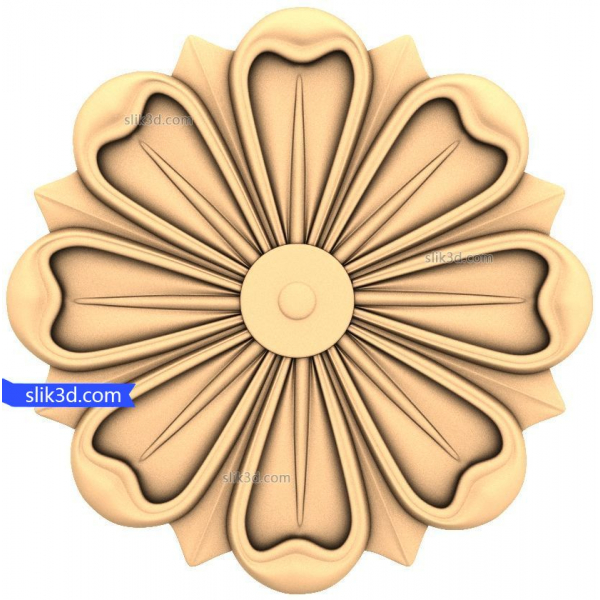 Model 3D STL Roset Harmoni Bunga untuk CNC