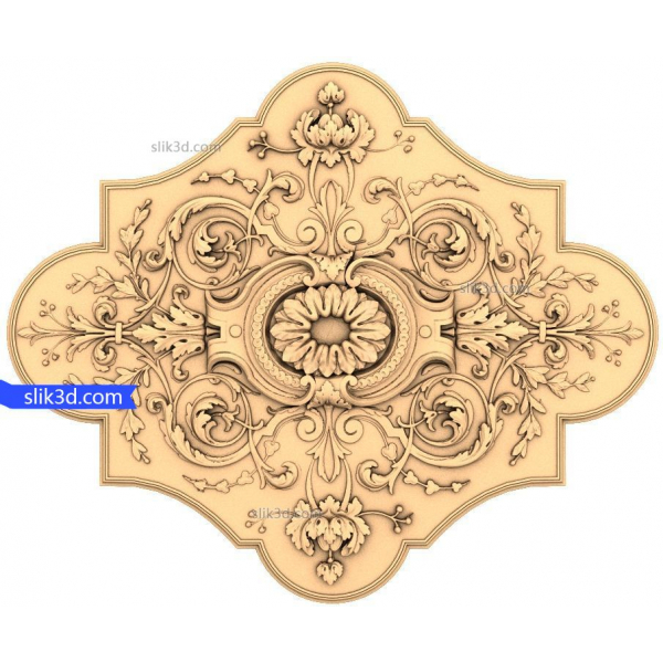 Pannello Rococo Elegance - Modello STL 3D per CNC
