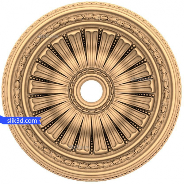 Radiant Sunburst Rosette 3D STL model pro CNC