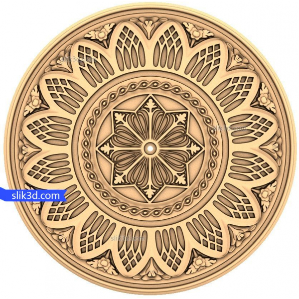 Ethereal Sunburst Rosette 3D STL model pro CNC