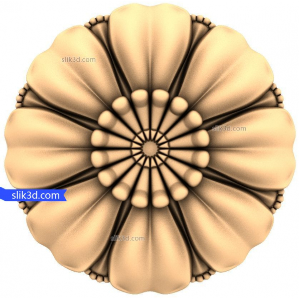داودی روزت 3D STL مدل های CNC