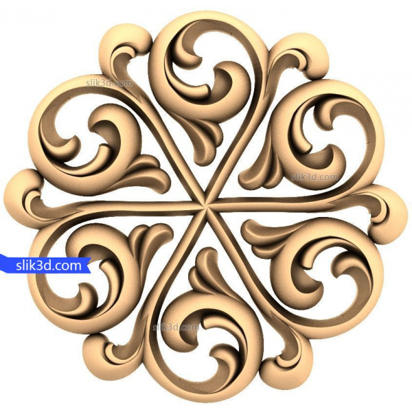 Elegantní 3D model Swirl Rosette pro CNC Elegantní 3D model Swirl Rosette pro CNC