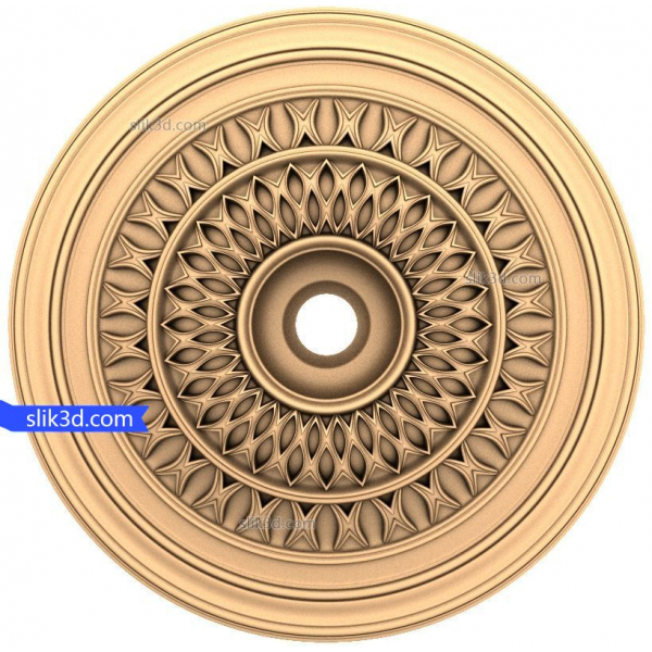 Sunburst روزت مدل 3D به صورت CNC و چاپ 3D