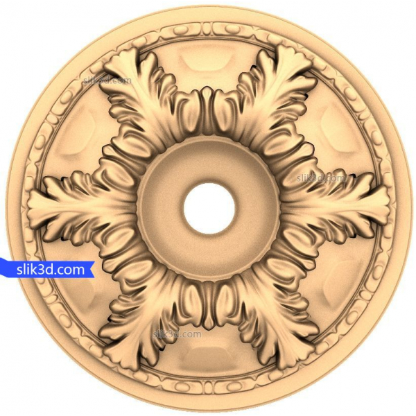 Royal Acanthe Medallion 3D STL Model kwa CNC Royal Acanthe Medallion 3D STL Model kwa CNC